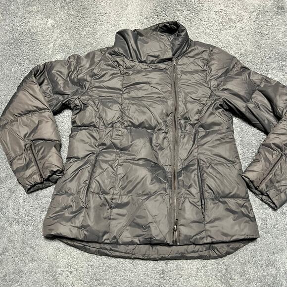 Eileen Fisher Puffer Coat Womens Medium Gray Down Feather ** - Picture 1 of 8